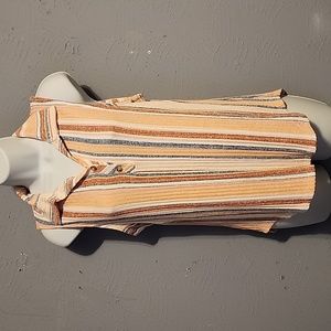 Above and Beyond medium button short sleeve collared blouse